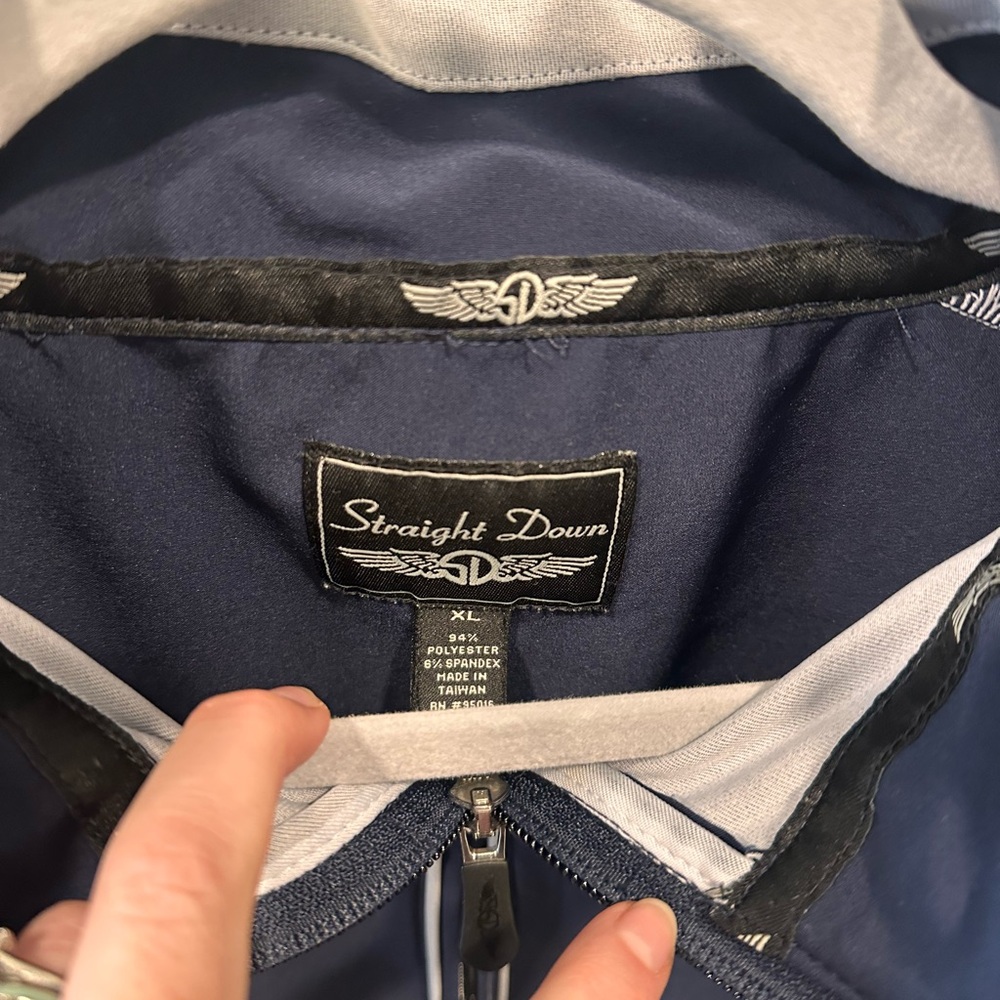 Straight Down Navy Wind Breaker Jacket - image 2